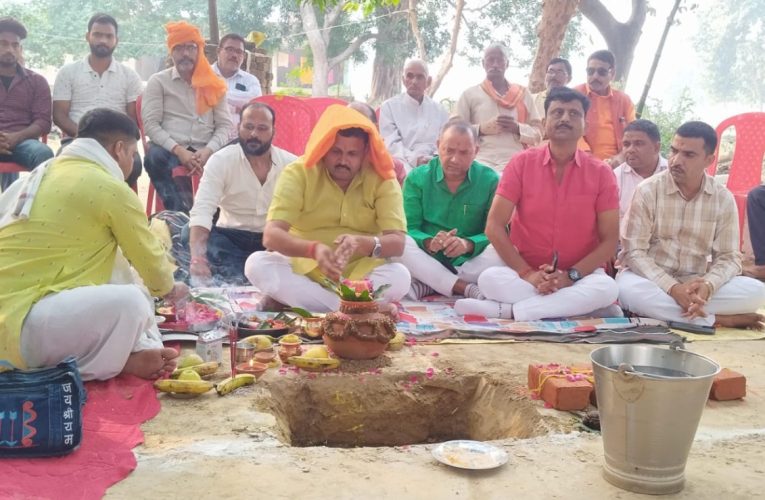 उसका में हुआ हनुमान मंदिर के लिए भूमि पूजन