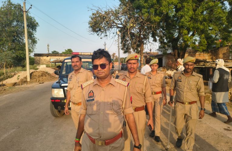 नवागत थाना प्रभारी ने किया फ्लेग मार्च एवं क्षेत्र का भ्रमण