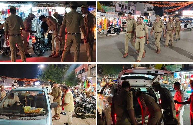 ओबरा में पुलिस का सघन चेकिंग अभियान, काली फिल्म व ट्रैफिक नियम तोड़ने वालों पर कार्रवाई.